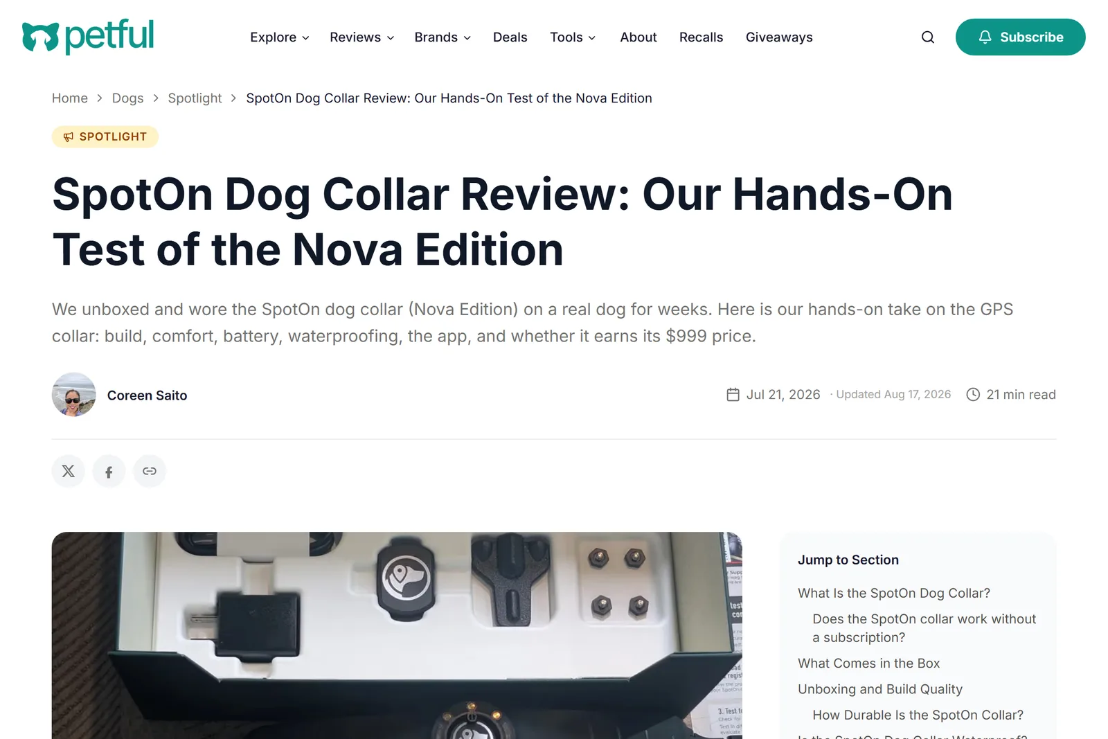 SpotOn Dog Collar Review on Petful